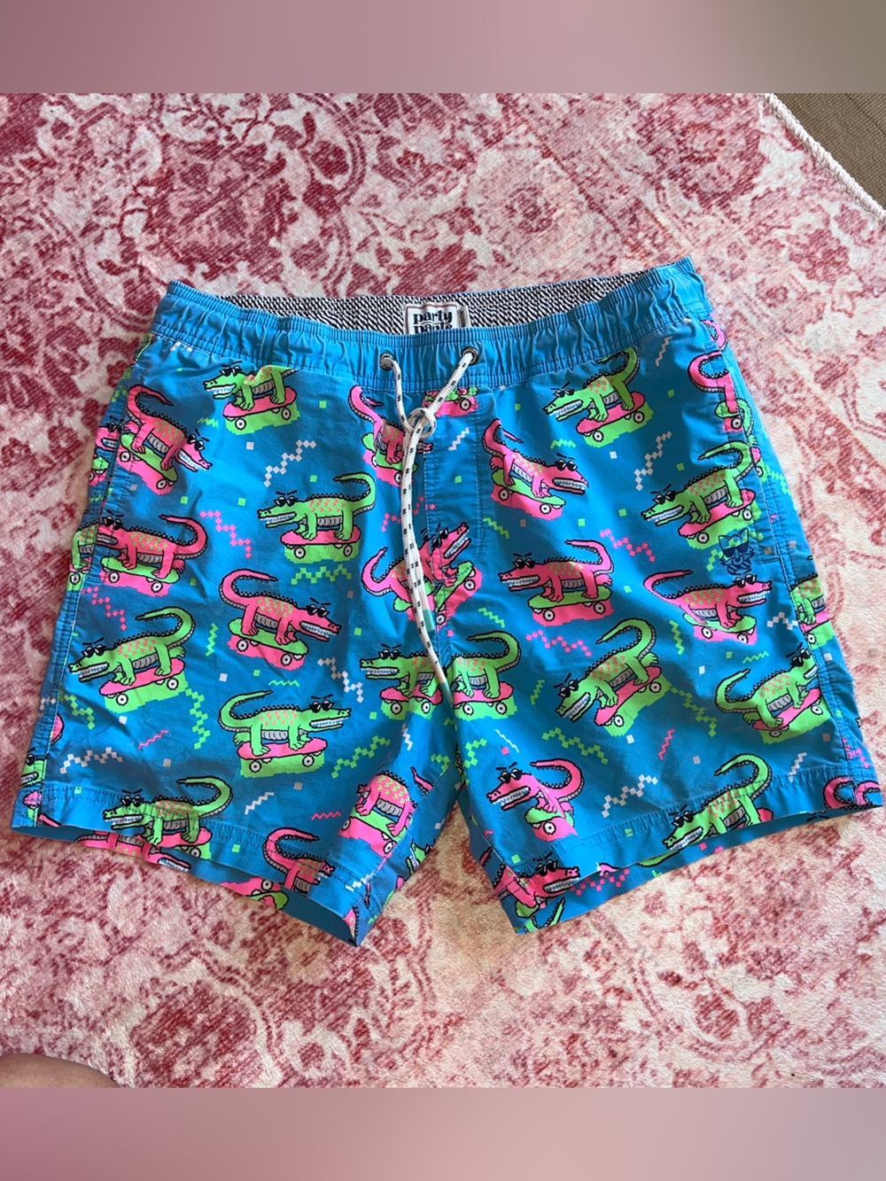 Party Pants Men's Blue Neon Crocodile Hybrid Shorts